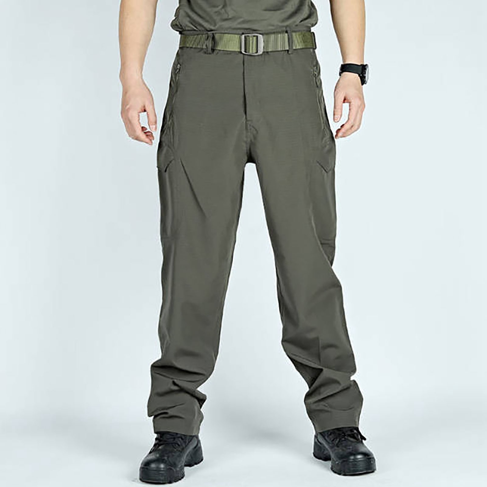 thumbnail image 5 of Pantalones cargo ligeros de senderismo para hombre - 95 % nailon, 5 % spandex - Diseño con múltiples bolsillos, cintura elástica, adecuados para acampadas y aventuras al aire libre, 5 of 8